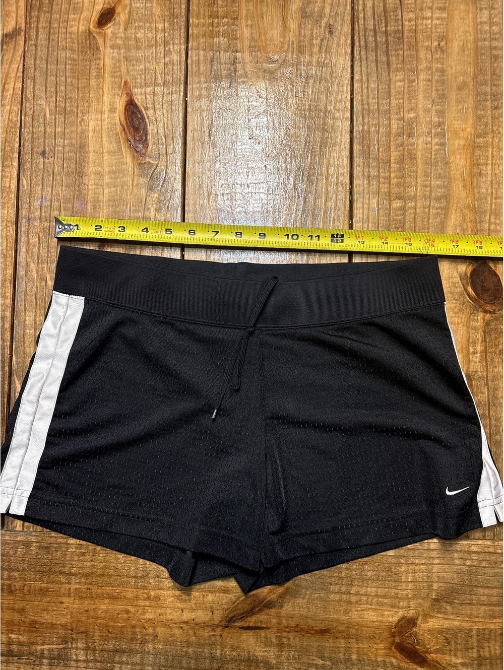 Nike Women's Black Athletic Shorts with White Side Stripes Size Medium Women's